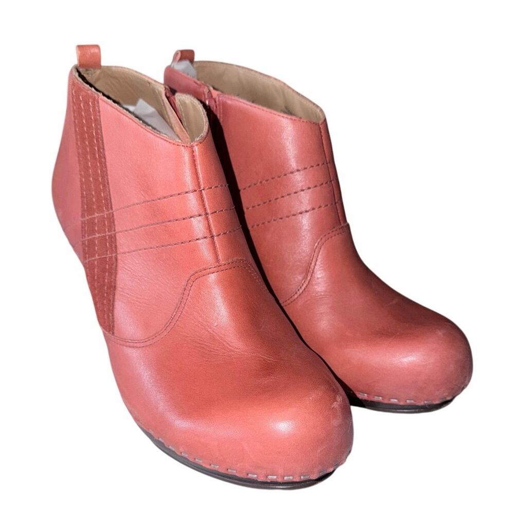 Schuler & Sons Philadelphia for Anthropologie rust orange leather heeled boots 9
